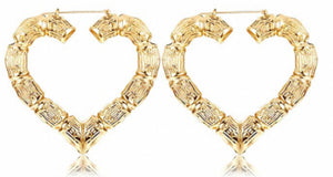 Heart Shaped Bamboo Earrings